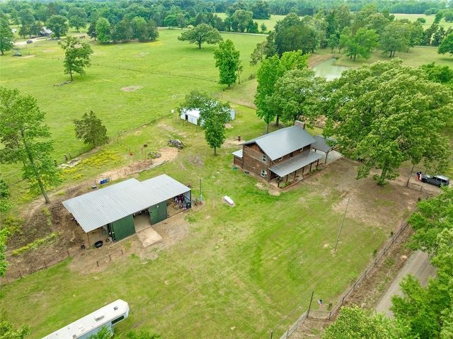 aerial view with a rural view