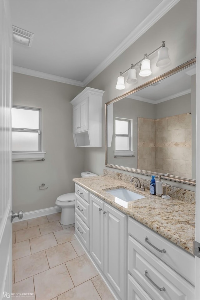 206 Jamestowne Blvd, Benton, LA 71006 - bathroom featuring vanity, visible vents, toilet, and a wealth of natural light