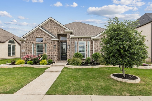 1101 Helmsley Dr, Frisco, TX 75036 - view of front of house with brick siding, roof with shingles, and a front lawn