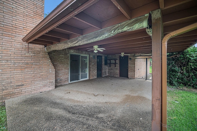 view of patio / terrace with ceiling fan