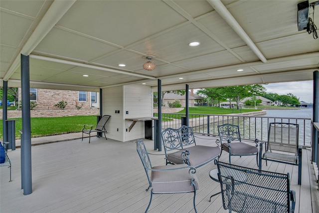 wooden terrace with a porch