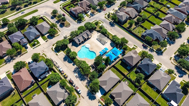 drone / aerial view with a residential view