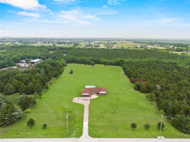 aerial view featuring a rural view