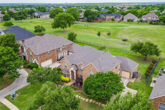 drone / aerial view with a residential view