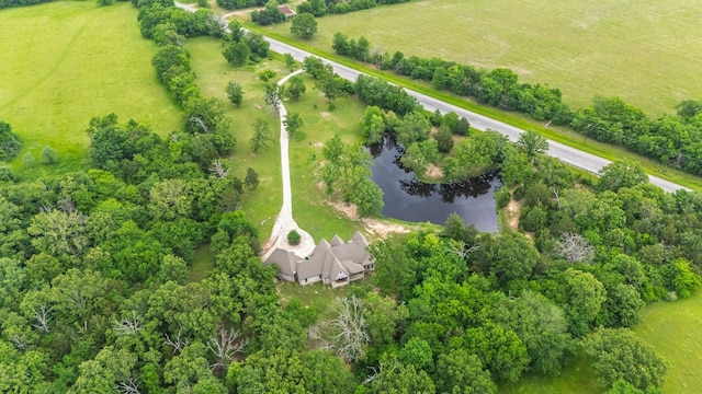 11374 Texas Highway 154 S, Yantis, TX 75497 - birds eye view of property featuring a water view and a rural view