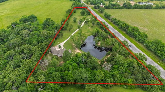 11374 Texas Highway 154 S, Yantis, TX 75497 - bird's eye view with a water view and a rural view