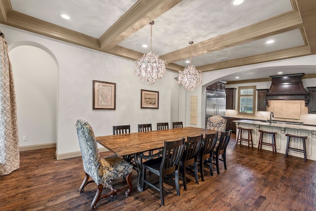 11374 Texas Highway 154 S, Yantis, TX 75497 - dining space with arched walkways and ornamental molding