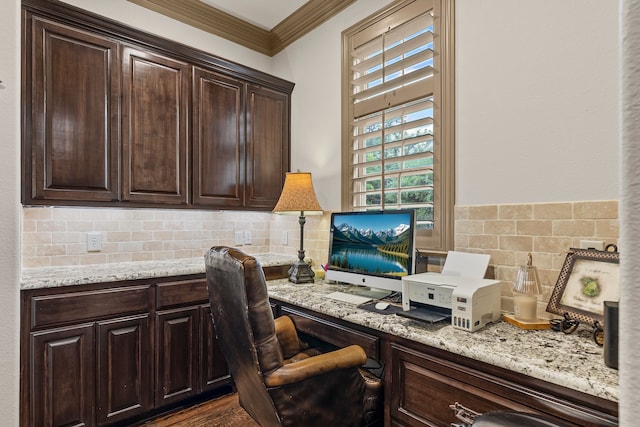 11374 Texas Highway 154 S, Yantis, TX 75497 - home office with crown molding and built in study area