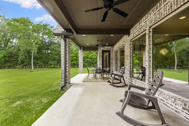 11374 Texas Highway 154 S, Yantis, TX 75497 - view of patio with outdoor dining area and ceiling fan