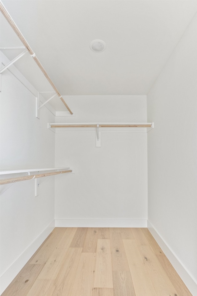 walk in closet featuring wood finished floors