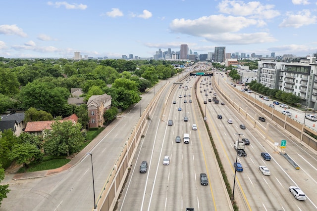 5102 Ridgedale Ave, Dallas, TX 75206 - aerial view of a main thoroughfare and city skyline