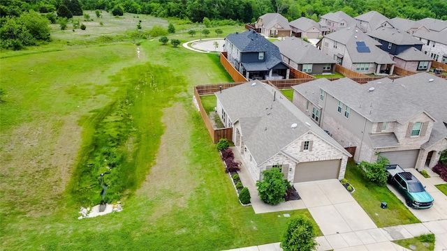 aerial view with a residential view