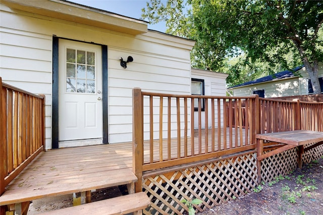 view of wooden deck