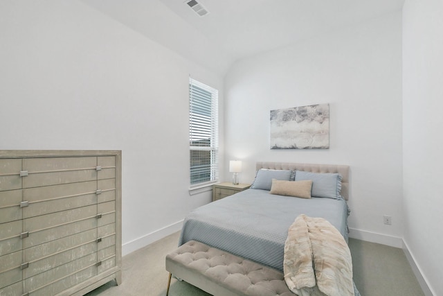 bedroom with carpet flooring, baseboards, and visible vents