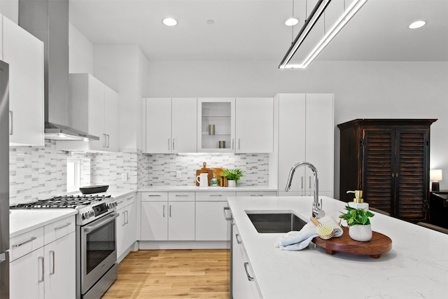 1944 Kearney Ct, Dallas, TX 75204 - kitchen with recessed lighting, a sink, white cabinetry, and appliances with stainless steel finishes