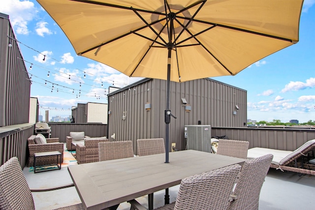 1944 Kearney Ct, Dallas, TX 75204 - view of patio featuring central air condition unit and outdoor dining area