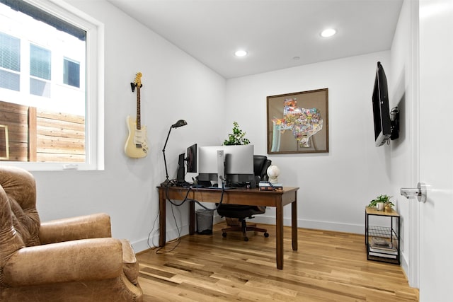 1944 Kearney Ct, Dallas, TX 75204 - office space with light wood-style floors, baseboards, and recessed lighting