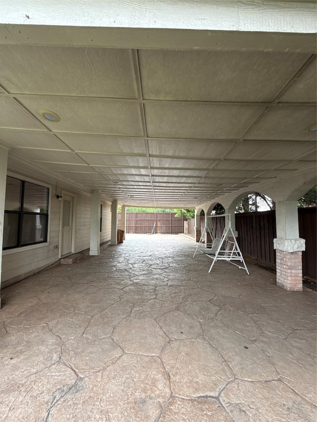 view of patio with a fenced backyard
