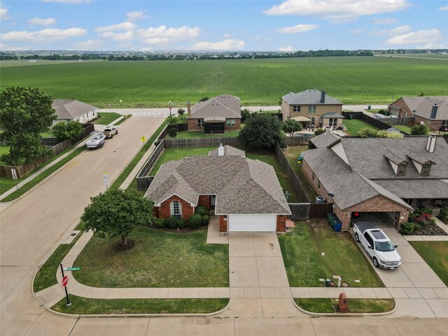 drone / aerial view with a rural view