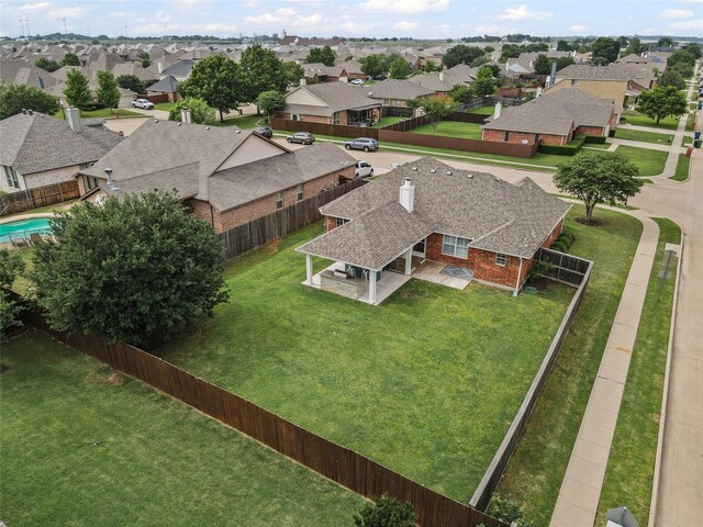 aerial view with a residential view