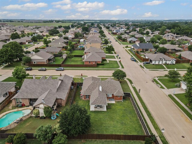aerial view featuring a residential view