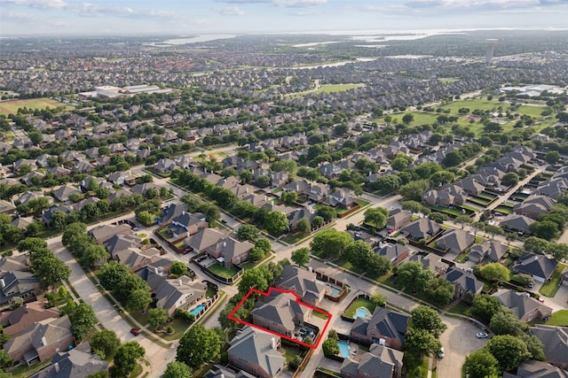 birds eye view of property featuring a residential view