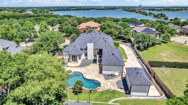 3401 Anthony Cir, Rowlett, TX 75088 - view from above of property featuring a pool area