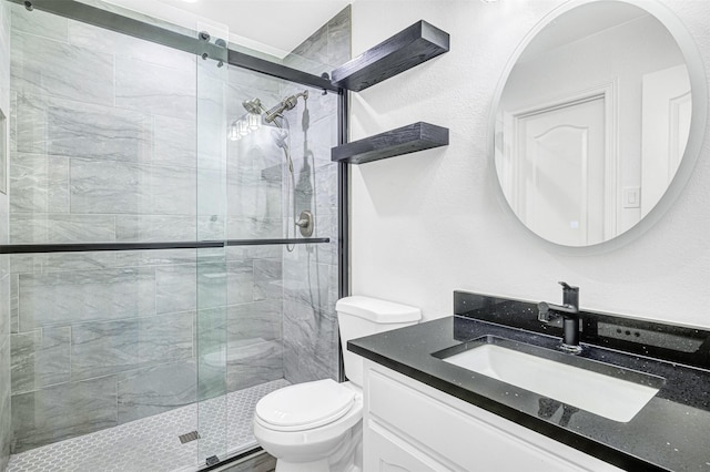 3401 Anthony Cir, Rowlett, TX 75088 - full bathroom featuring toilet, a shower stall, and vanity