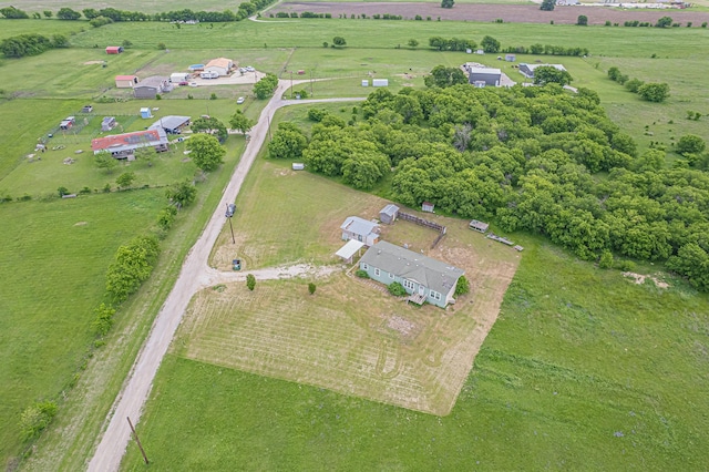 bird's eye view with a rural view