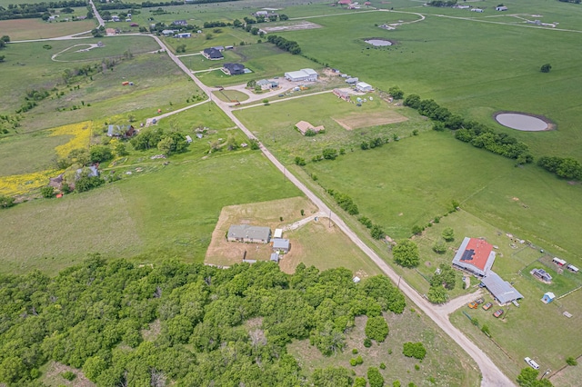 aerial view featuring a rural view
