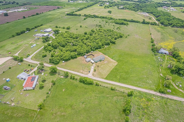aerial view with a rural view