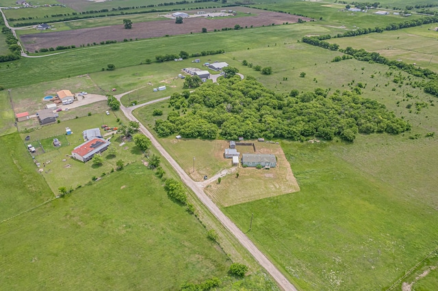 bird's eye view with a rural view