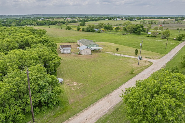 aerial view with a rural view