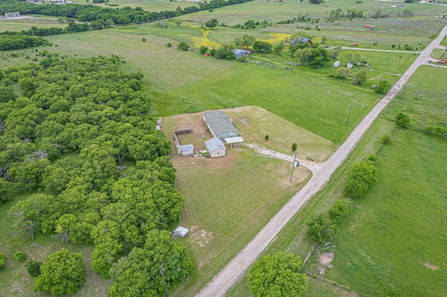 drone / aerial view with a rural view