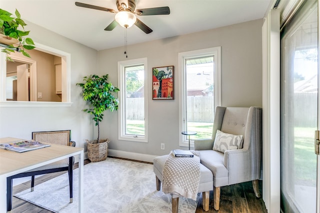 19 Salida Dr, Trophy Club, TX 76262 - office area featuring wood finished floors, ceiling fan, and baseboards
