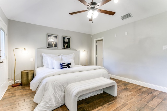 19 Salida Dr, Trophy Club, TX 76262 - bedroom featuring baseboards, light wood-style floors, ceiling fan, and vaulted ceiling