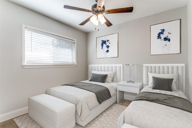 19 Salida Dr, Trophy Club, TX 76262 - bedroom featuring wood finished floors, baseboards, and ceiling fan