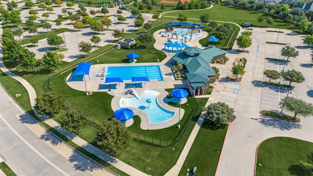 19 Salida Dr, Trophy Club, TX 76262 - aerial view of a pool area and a recreational park