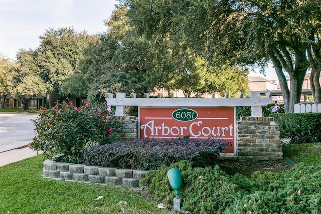 view of community sign