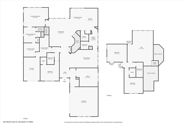 2812 Bluff Creek Dr, Mansfield, TX 76063 - aerial view featuring a residential view