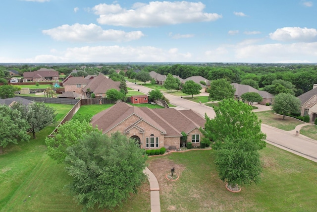 drone / aerial view with a residential view