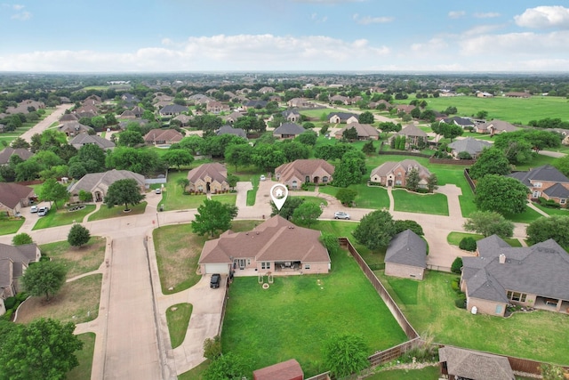 aerial view with a residential view