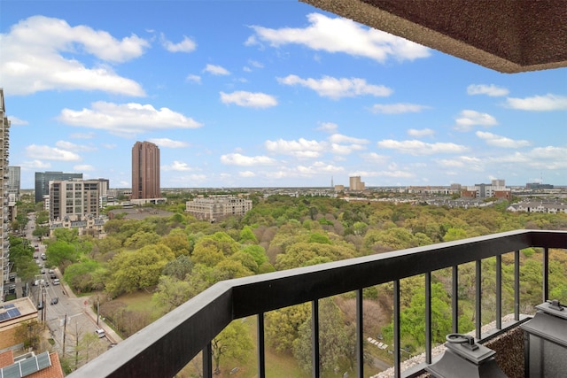 balcony featuring a view of city