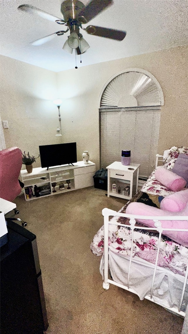1561 Waterford Dr, Lewisville, TX 75077 - bedroom with carpet flooring and a ceiling fan