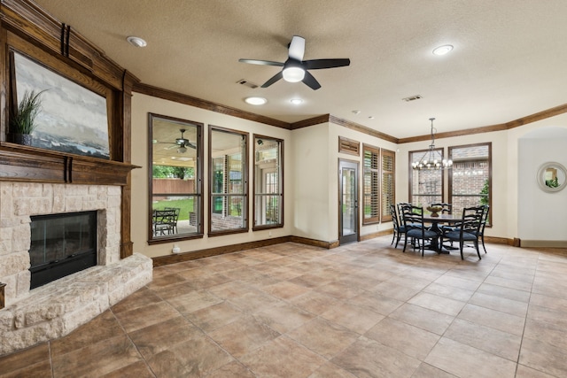 interior space with a notable chandelier and visible vents