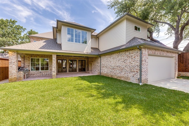 7538 Centenary Ave, Dallas, TX 75225 - back of property with a shingled roof, brick siding, driveway, and an attached garage