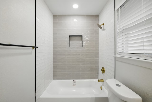 full bath featuring shower / bathing tub combination and toilet