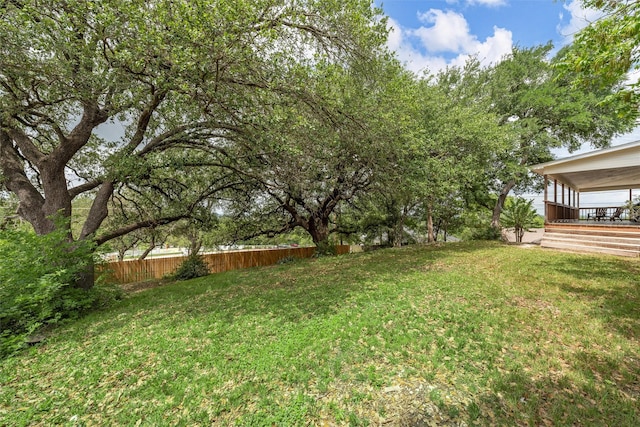 view of yard with fence