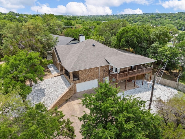 1108 Amberidge Ter, Woodway, TX 76712 - view from above of property with a heavily wooded area