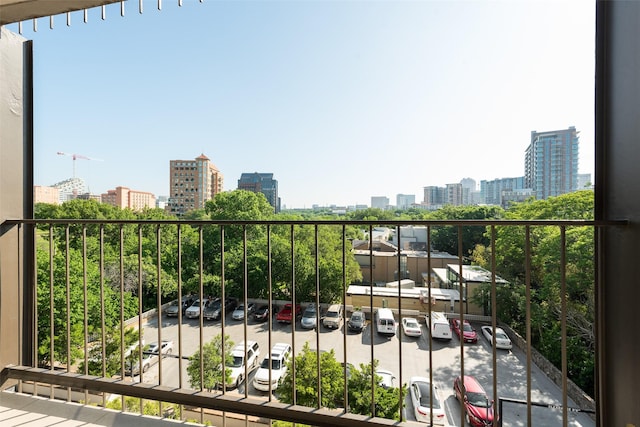 balcony with a city view